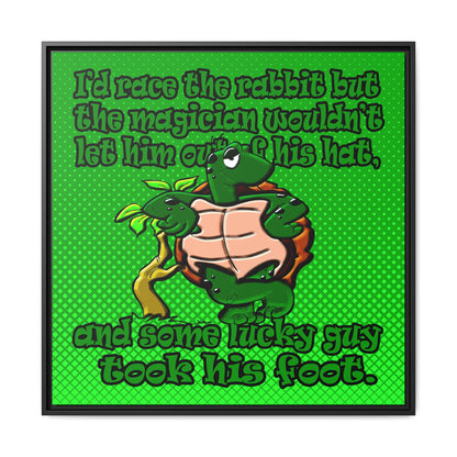 turtle race - framed canvas art (logo green)