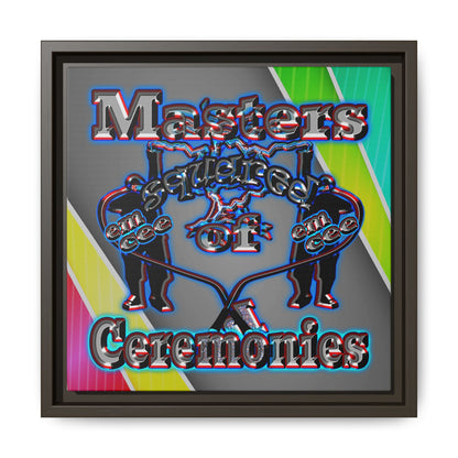 em cee squared - framed canvas art (rainbow split)