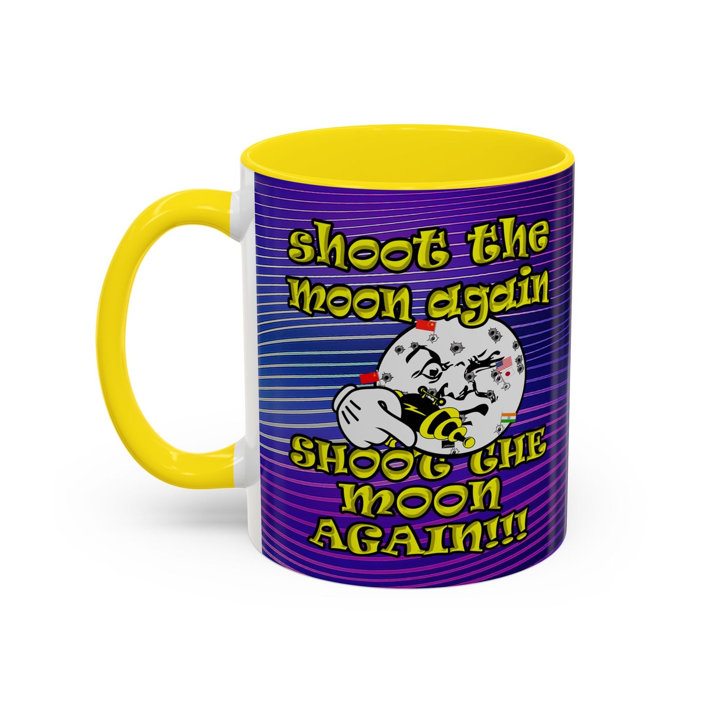 shoot the moon again - Accent Mug (purple wave)