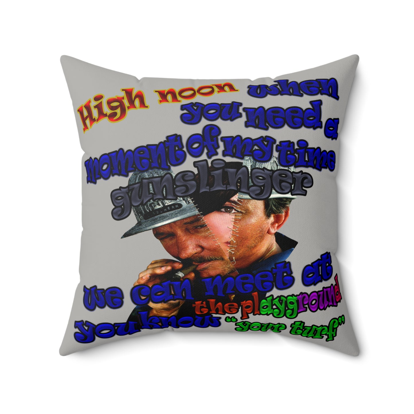 high noon - Faux Suede Square Pillow - (light grey)