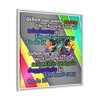 doggystyle - framed canvas art (rainbow split)