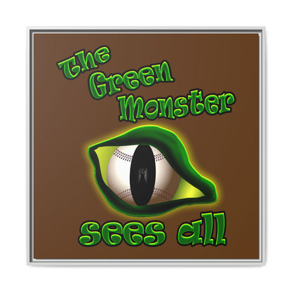 green monster - framed canvas art (brown)