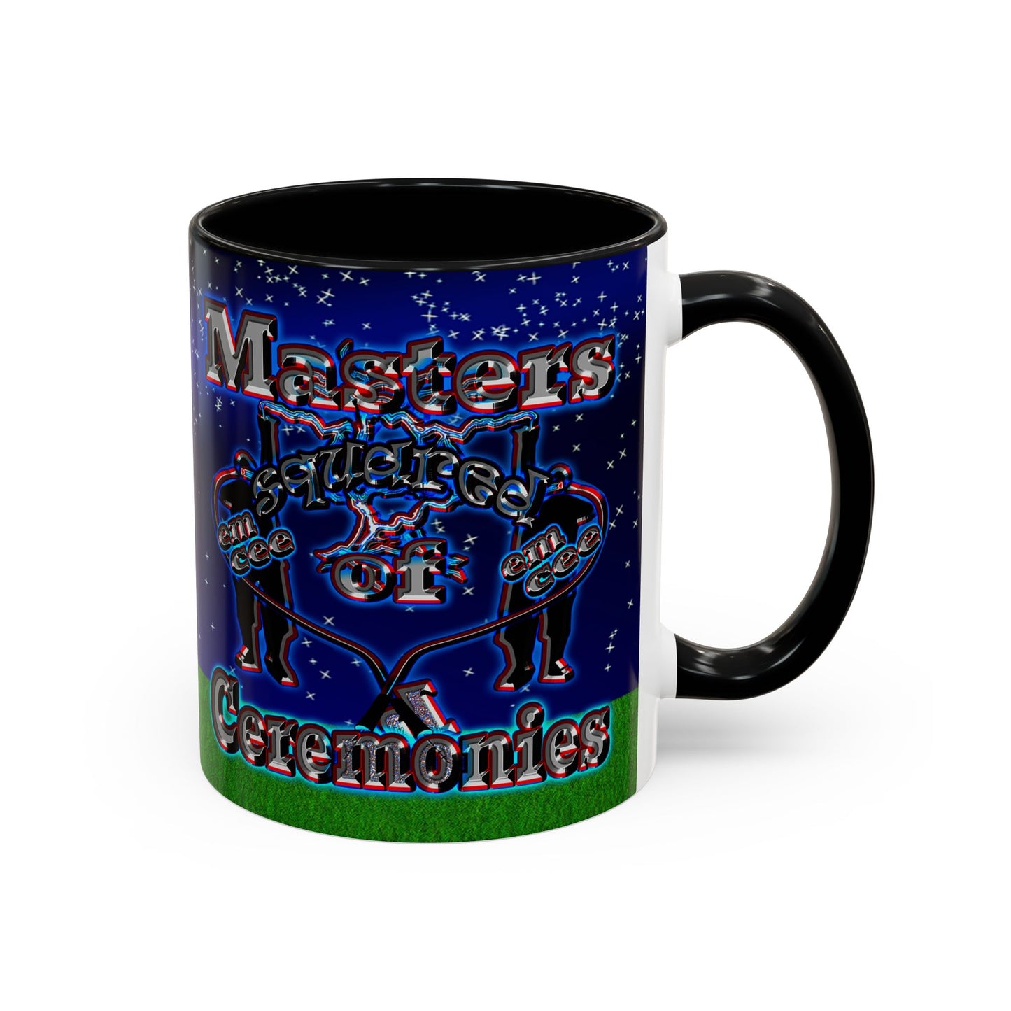 em cee squared - Accent Mug ('snoops' background)