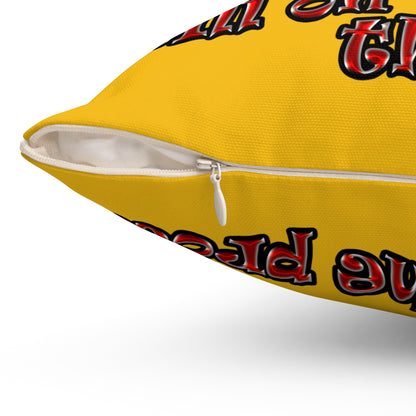 schrodinger's cat - Spun Polyester Square Pillow - (yellow)