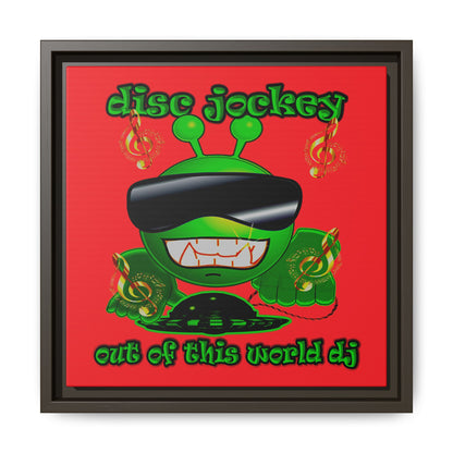 disc jockey - framed canvas art (red)