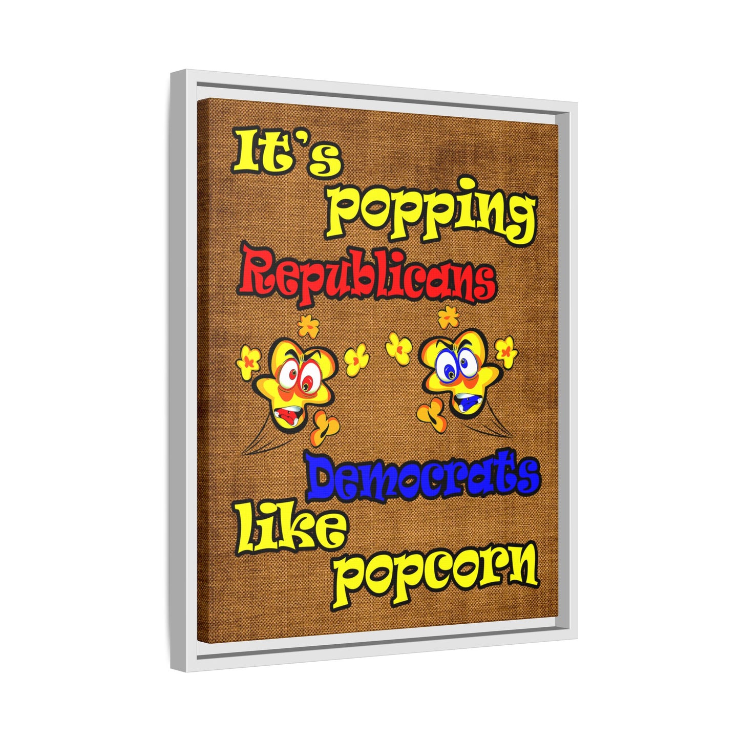 popping like popcorn - framed canvas art (brown papyrus)