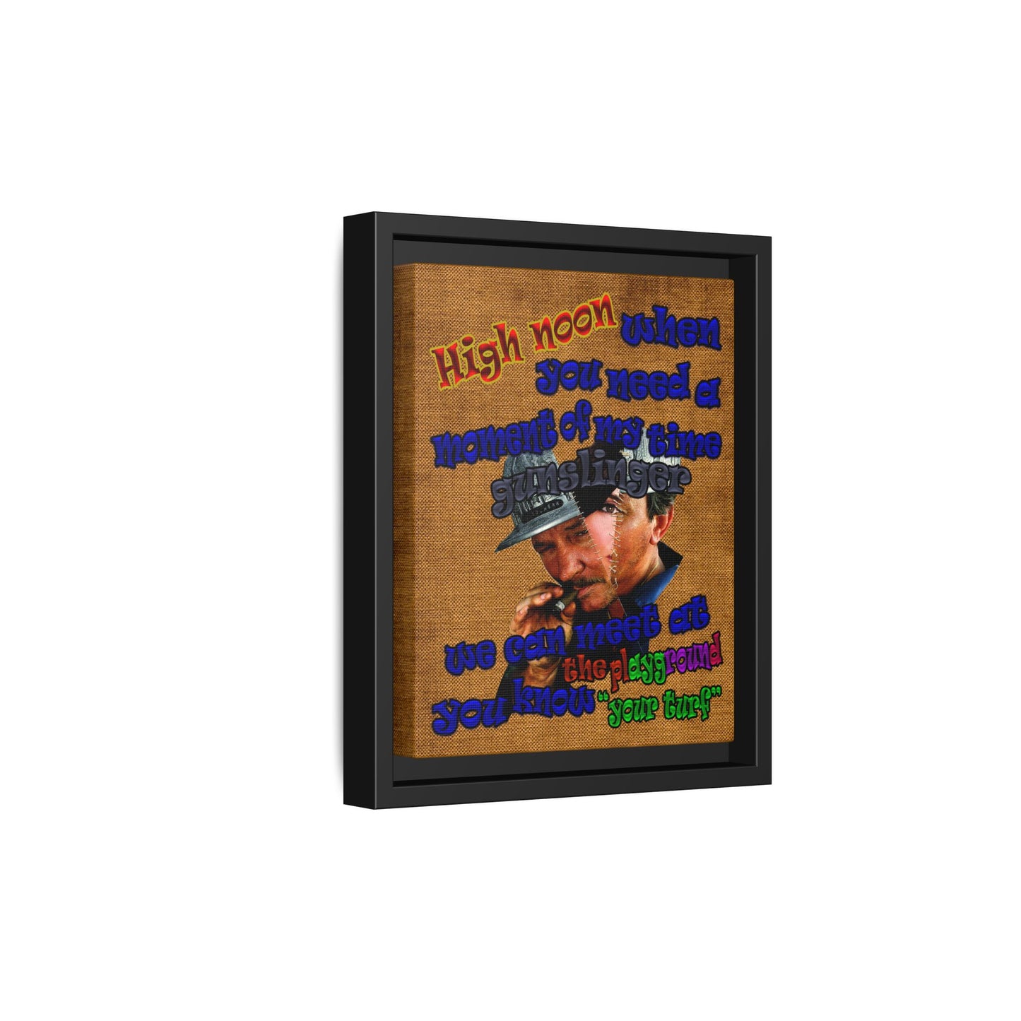 high noon - framed canvas art (brown papyrus)