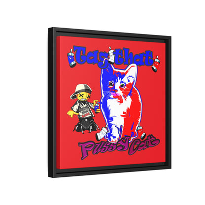 tag that - framed canvas art (red)