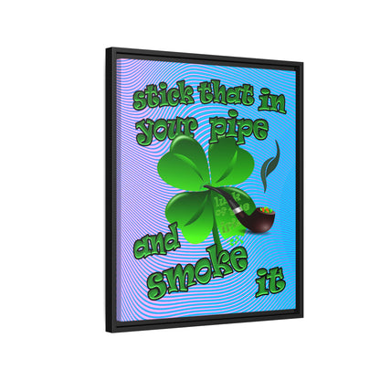 stick that in your pipe and smoke it - framed canvas art (light blue-purple wave)
