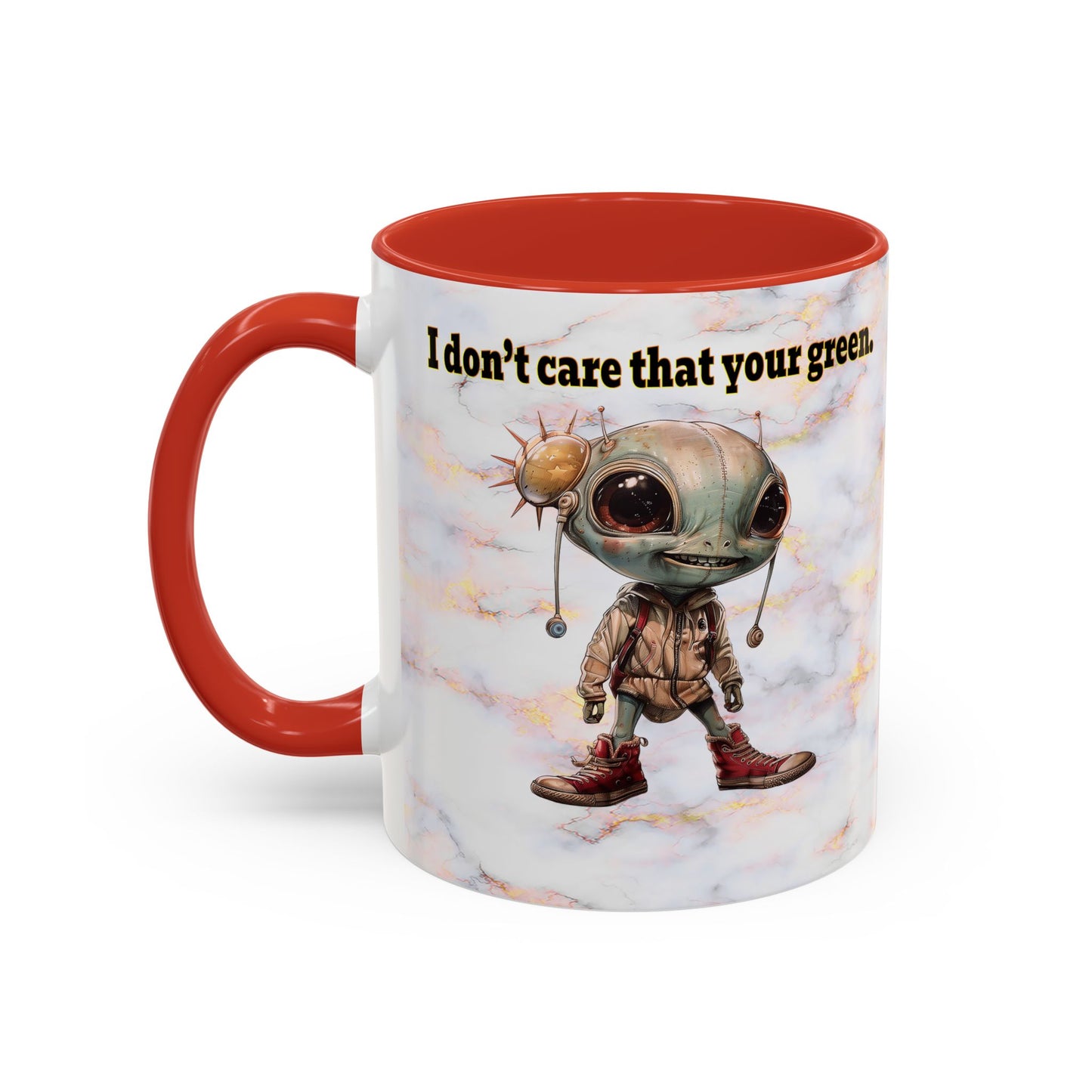 I don't care that your grey - Accent Mug (white marble)