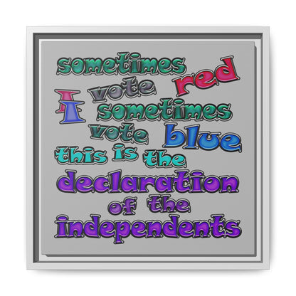 declaration of the independents - framed canvas art (light grey)