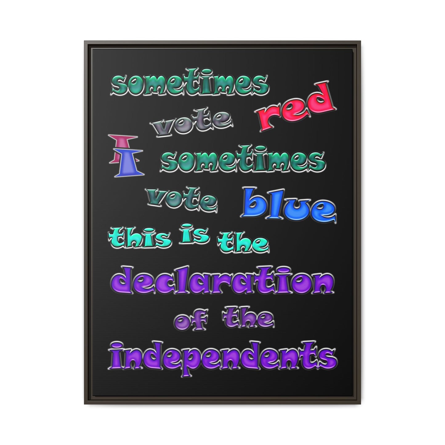 declaration of the independents - framed canvas art (black)