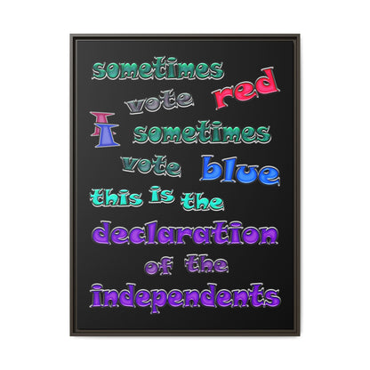 declaration of the independents - framed canvas art (black)