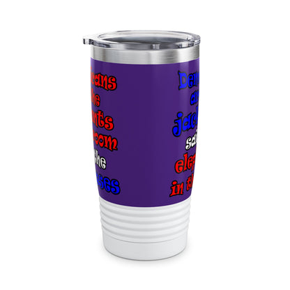 donkeys and elephants - Ringneck Tumbler, 20oz (purple)