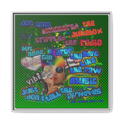 drop the beat - framed canvas art (logo green)
