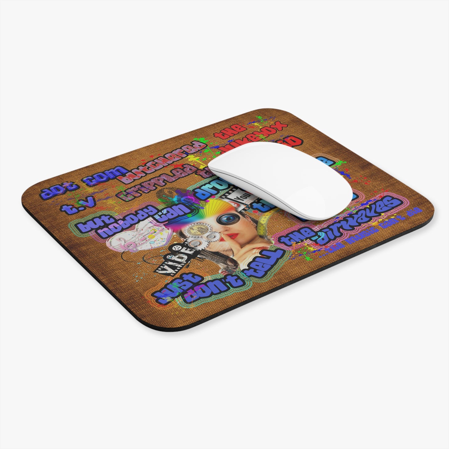 drop the beat - Mouse Pad (Rectangle) (brown papyrus)