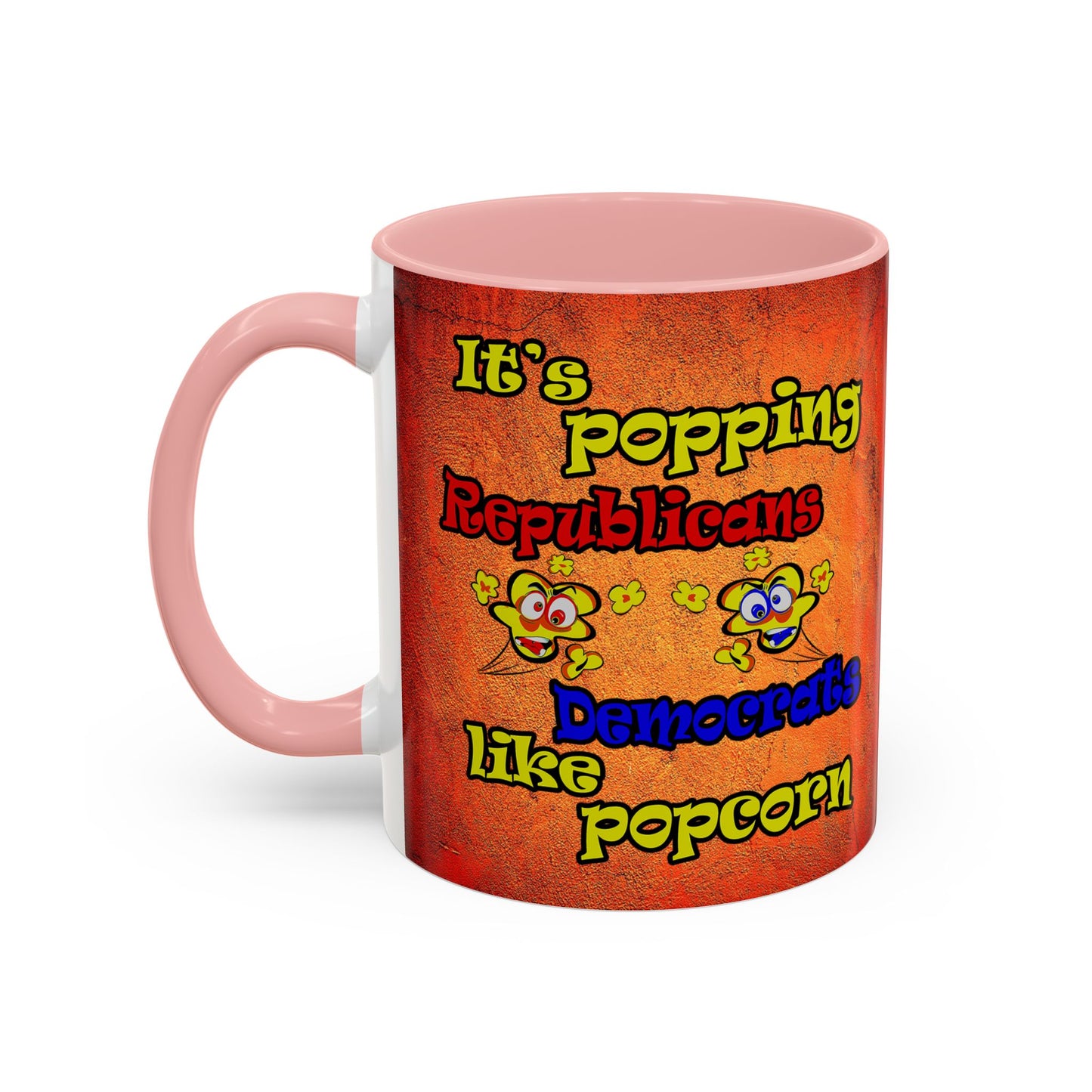popping like popcorn - Accent Mug (burnt orange)