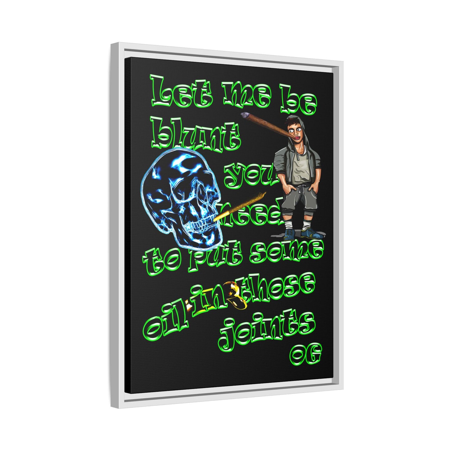 og - framed canvas art (black)