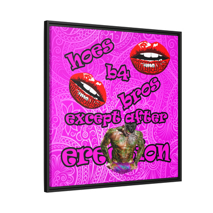 hoes b4 bros - framed canvas art (pink swirl)