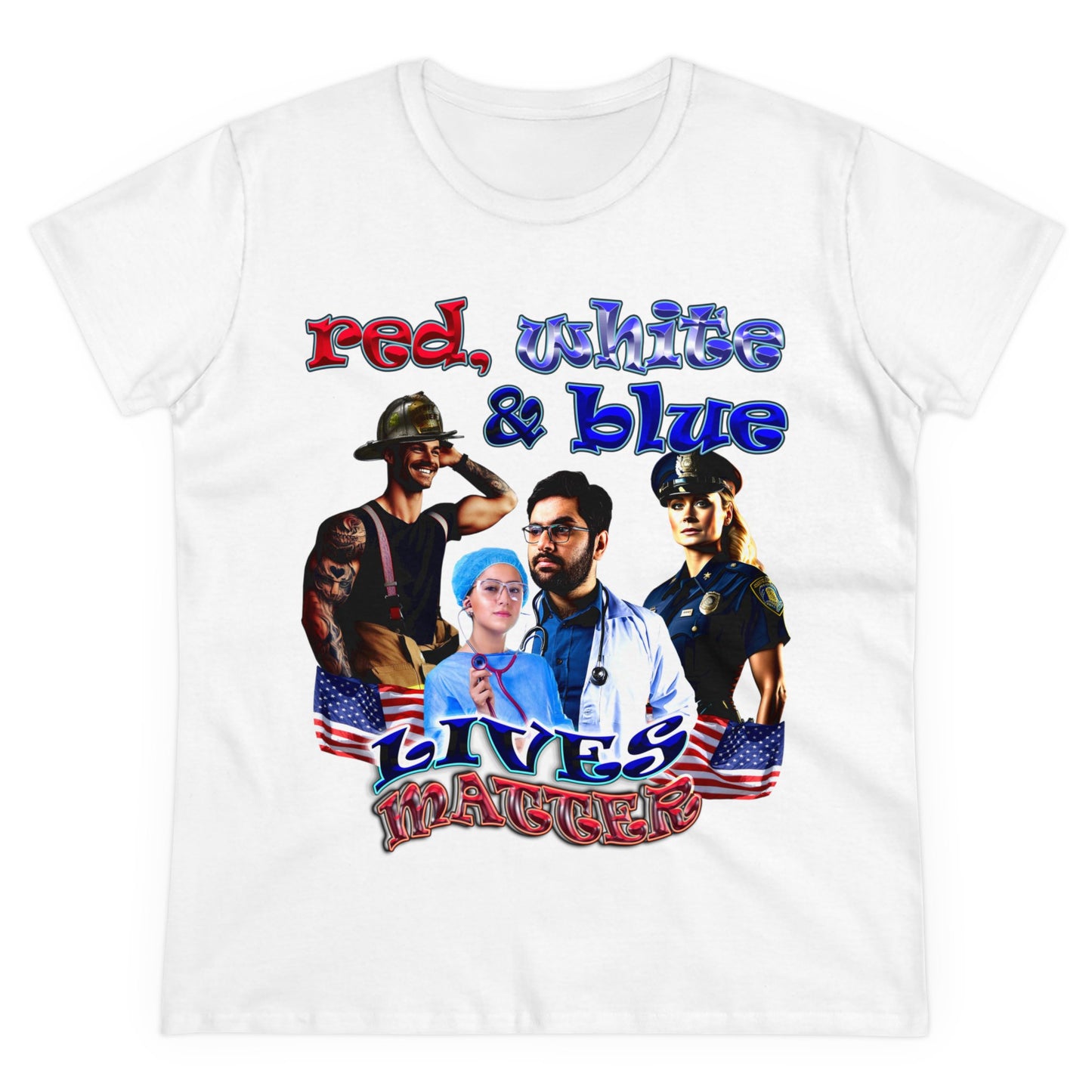 rw&b lives matter - Women's Midweight Cotton Tee