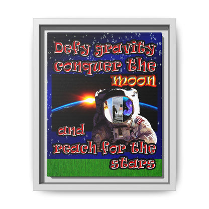 defy conquer reach - framed canvas art ('snoops' background)