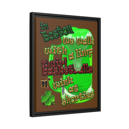 celtics logo - framed canvas art (brown)