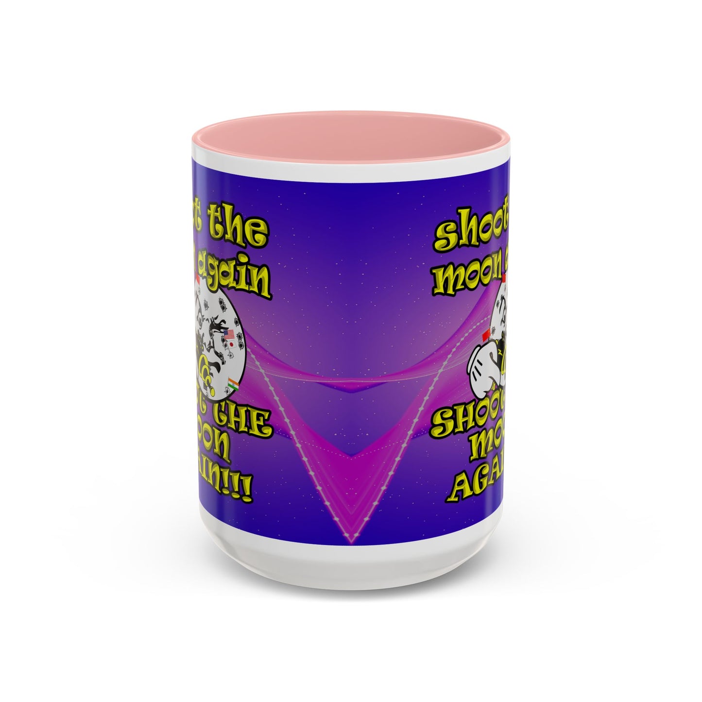 shoot the moon again - Accent Mug (purple-pink wave)