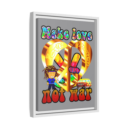 love peace - framed canvas art (grey)