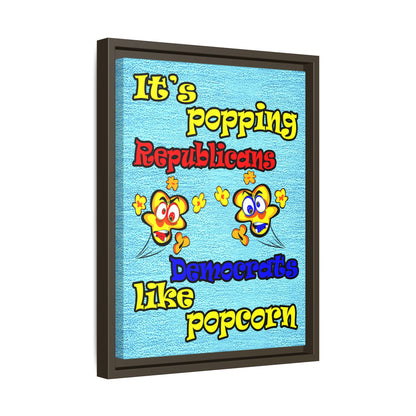 popping like popcorn - framed canvas art (faded dark blue)