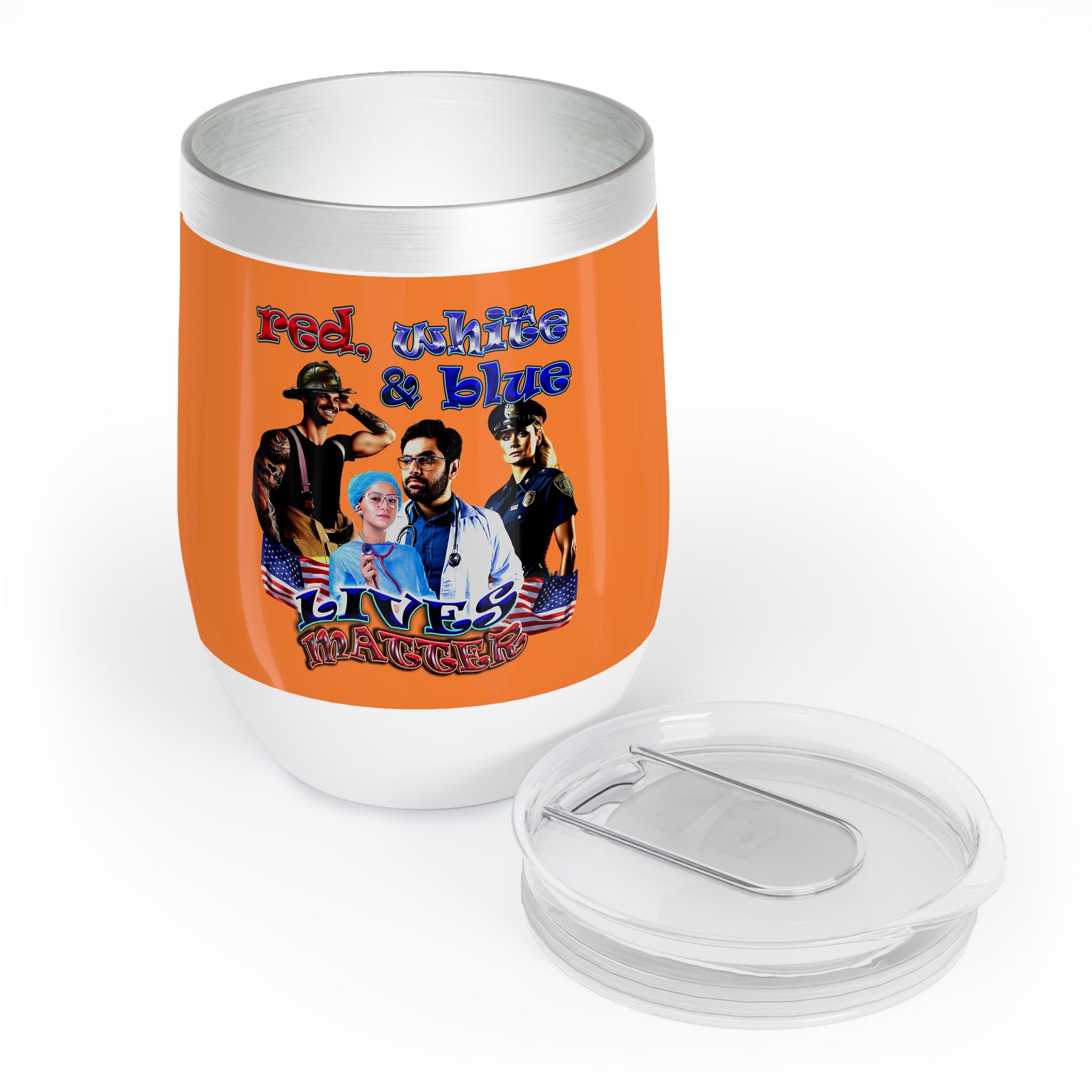 rw&b lives matter - Chill Wine Tumbler (crusta)