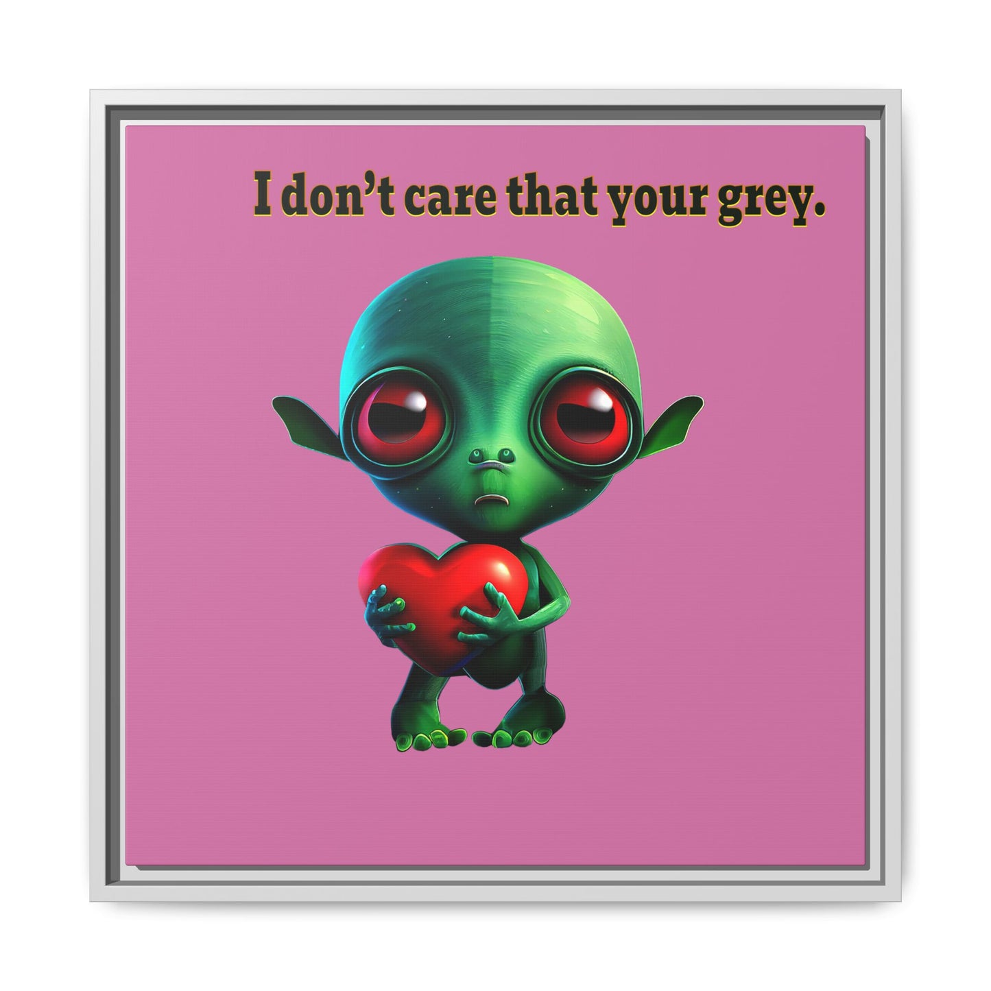 I don't care that your grey - framed canvas art (light pink)