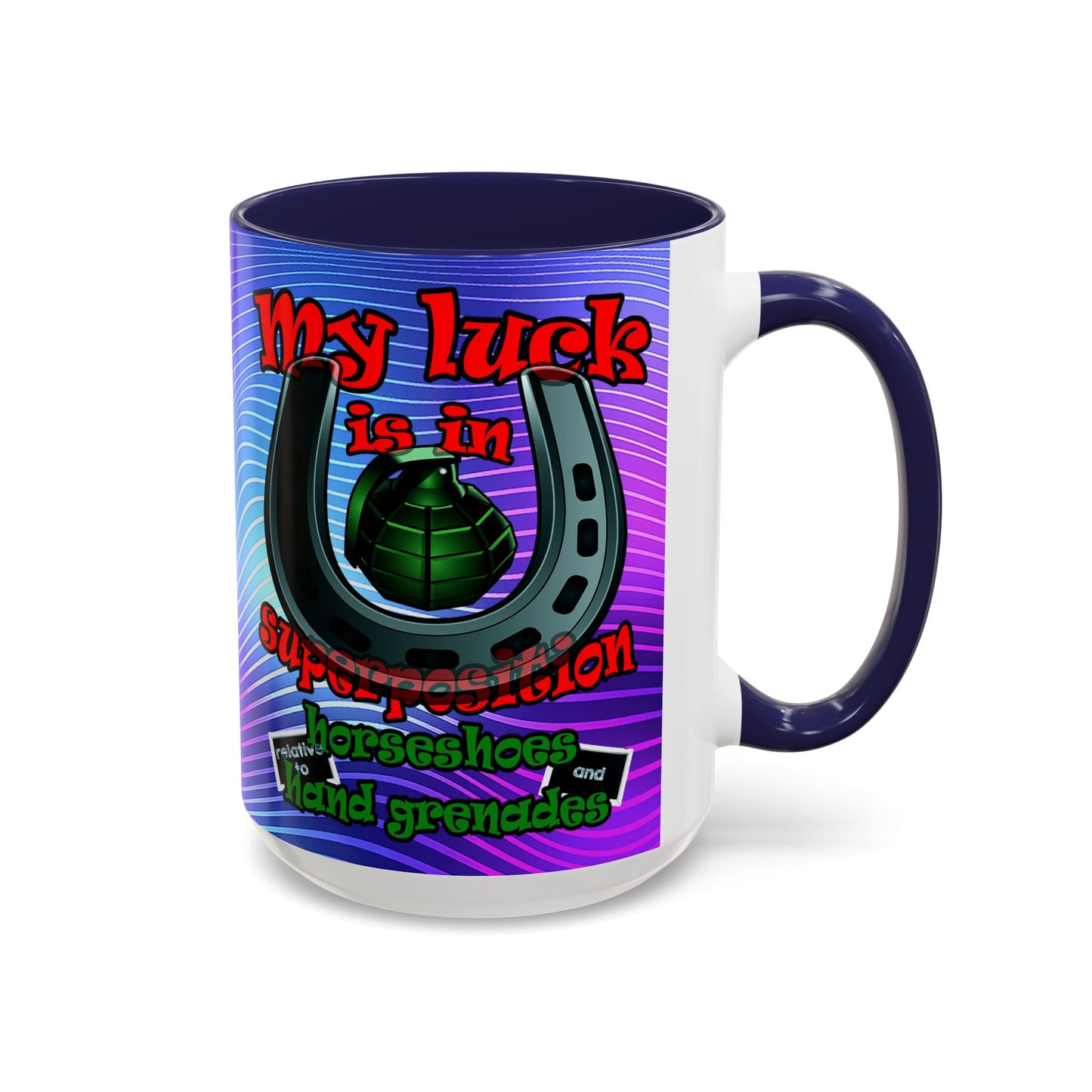 my luck - Accent Mug (purple wave)