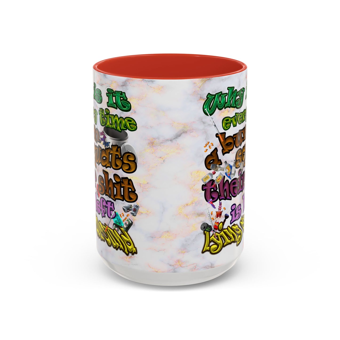 the bum's shit - Accent Mug (white marble)