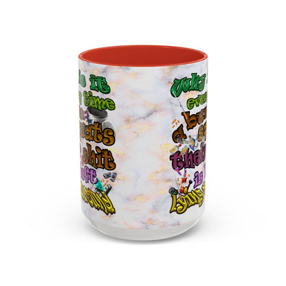 the bum's shit - Accent Mug (white marble)