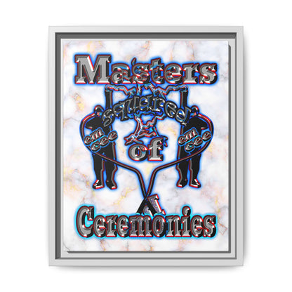 em cee squared - framed canvas art (white marble)