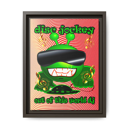 disc jockey - framed canvas art (yellow-orange wave)