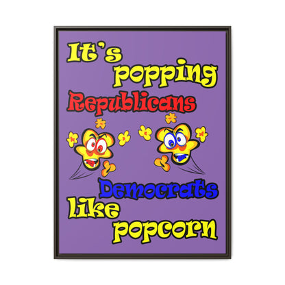 popping like popcorn - framed canvas art (light purple)