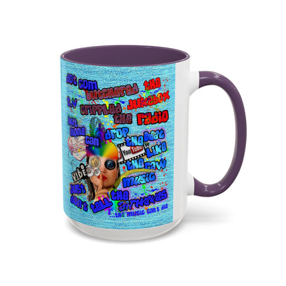 drop the beat - Accent Mug (faded blue)