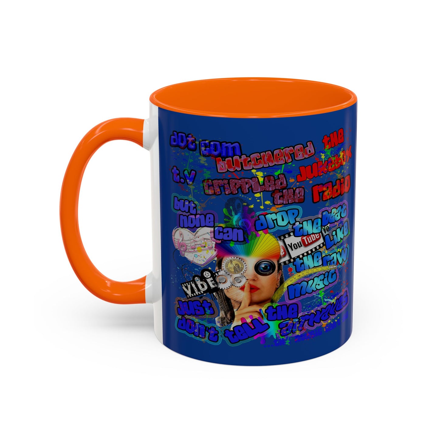 drop the beat - Accent Mug (dark blue)