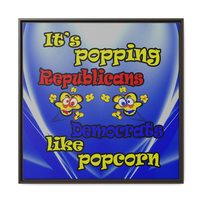 popping like popcorn - framed canvas art (blue-white wave)
