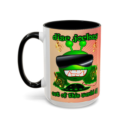 disc jockey - Accent Mug (yellow-orange wave)