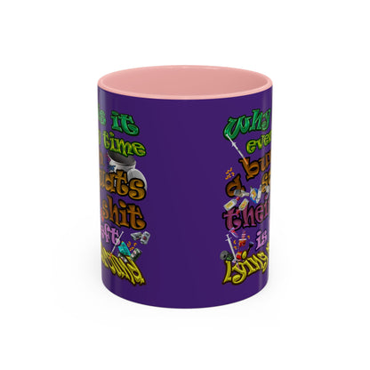 the bum's shit - Accent Mug (purple)