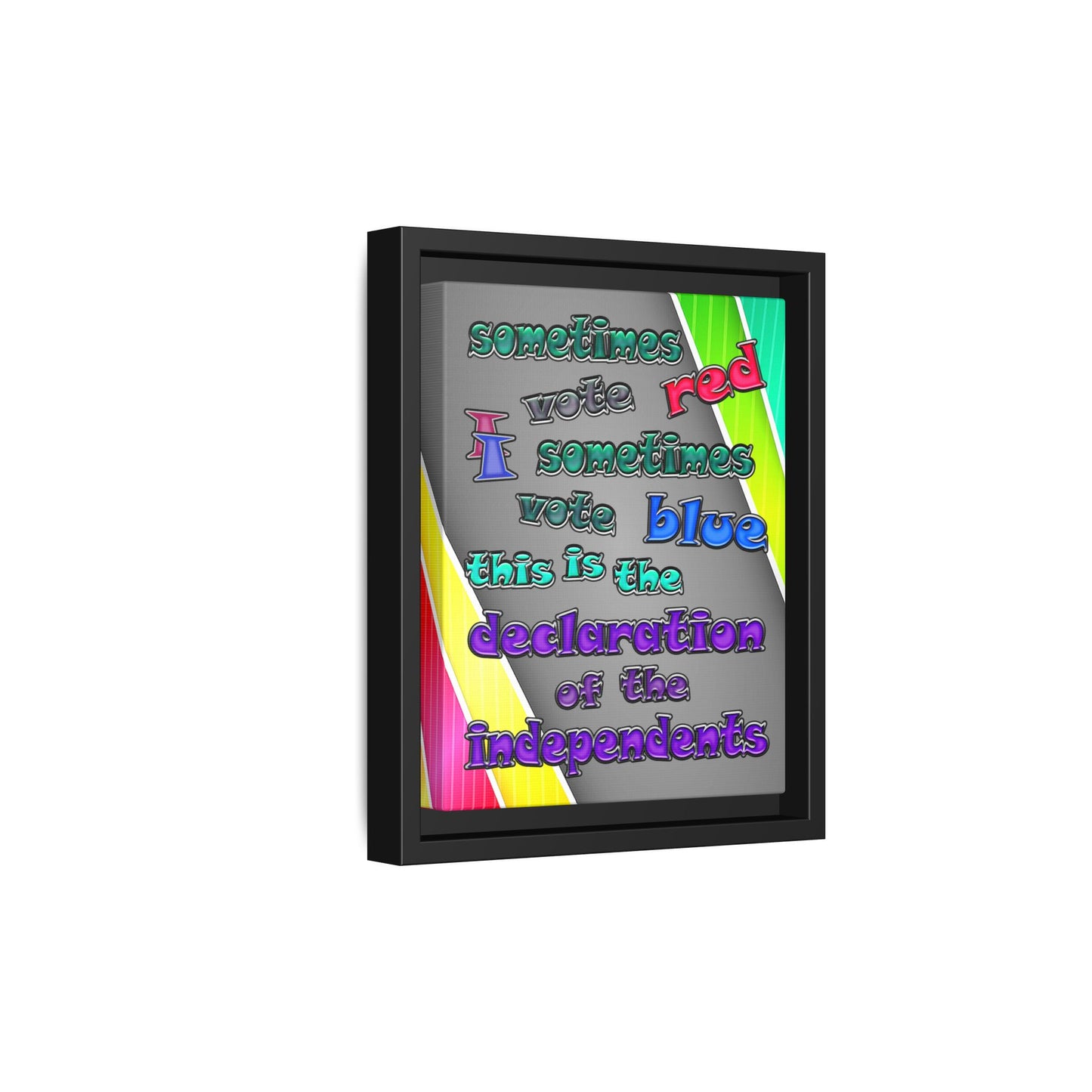 declaration of the independents - framed canvas art (rainbow split)