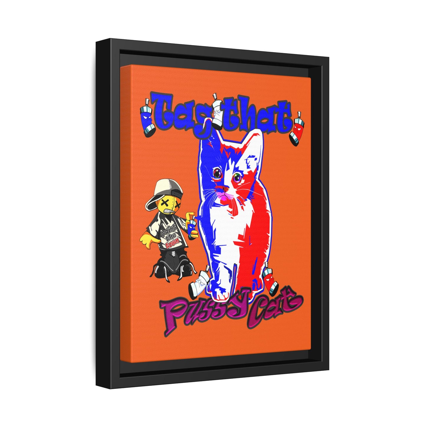 tag that - framed canvas art (orange)