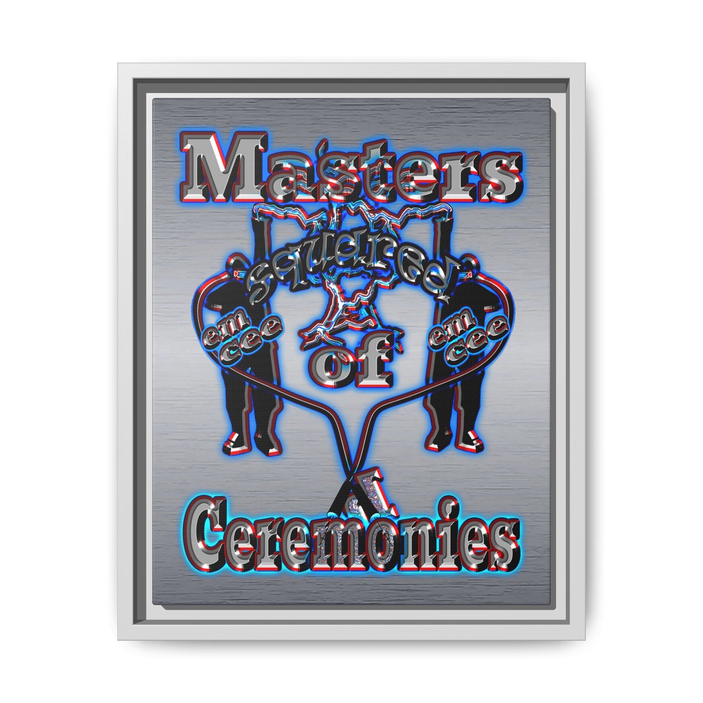 em cee squared - framed canvas art (brushed nickel)