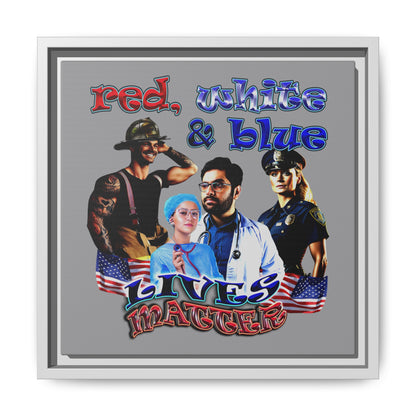 rw&b lives matter - framed canvas art (grey)