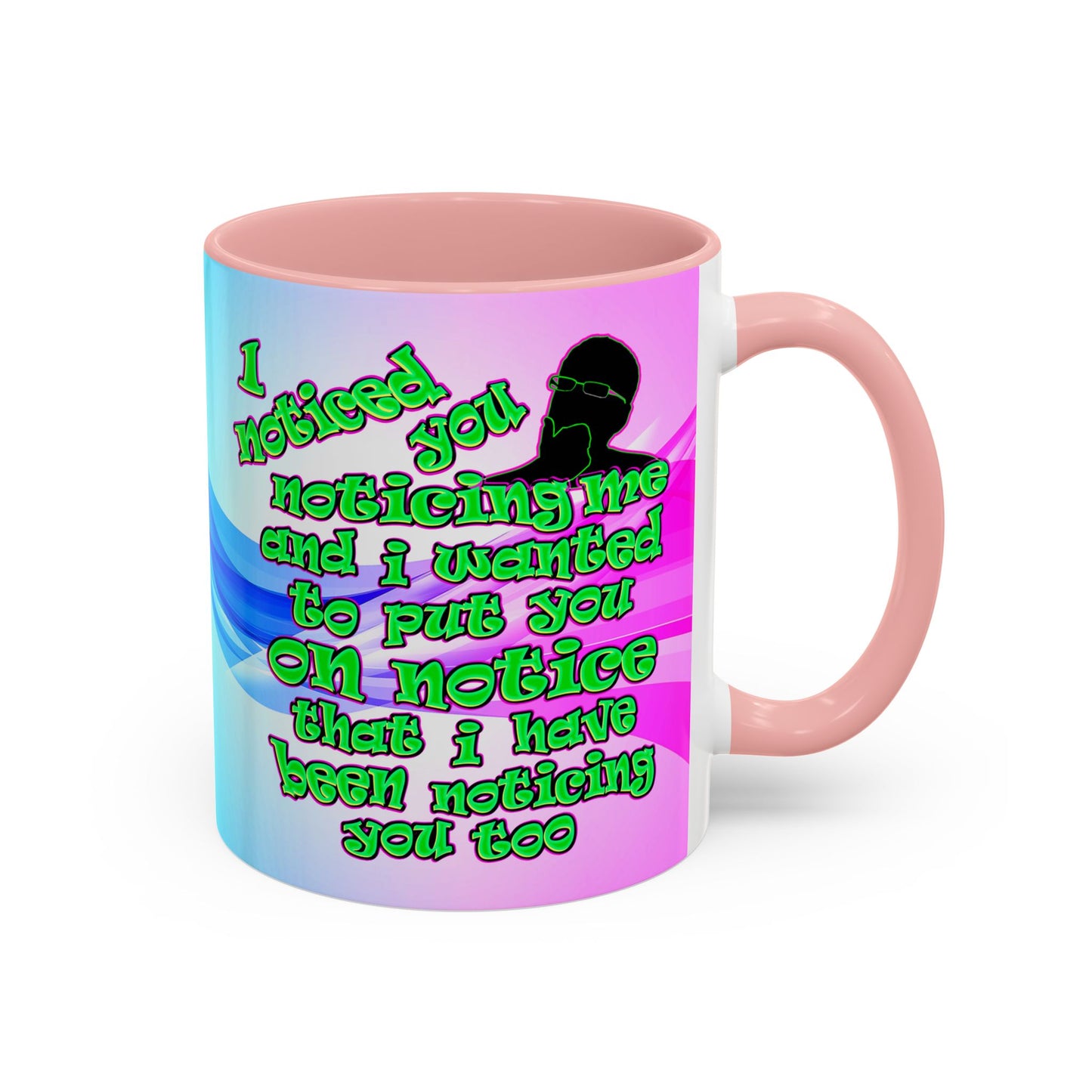 noticed you noticing - Accent Mug (light blue-pink wave)