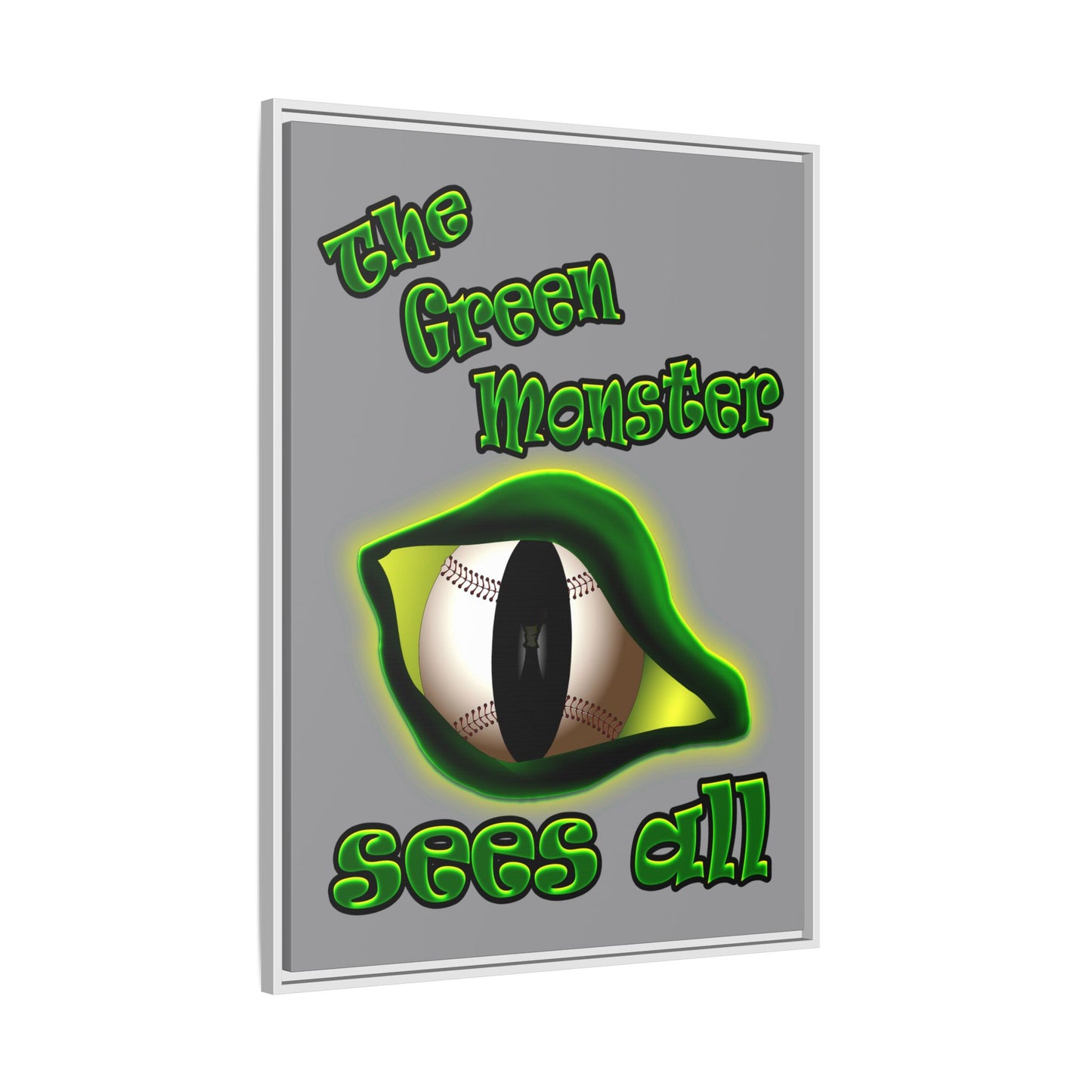 green monster - framed canvas art (grey)