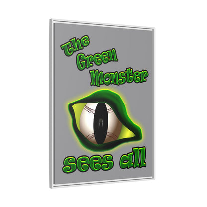 green monster - framed canvas art (grey)