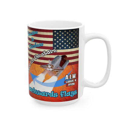 shoot for the stars - White Mug (burnt orange)